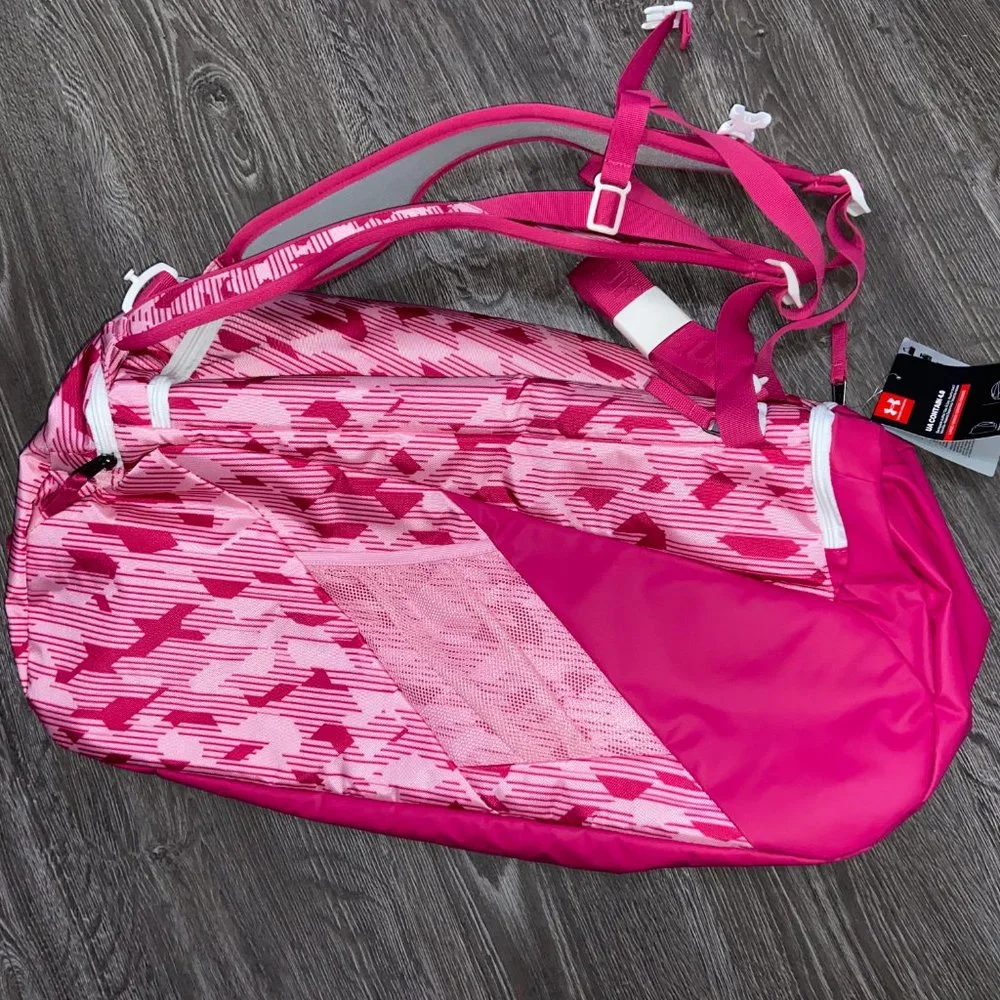 Under Armour UA UAA Grils Contain 4.0 Backpack Duffle Bag Pink Basketball EYBL